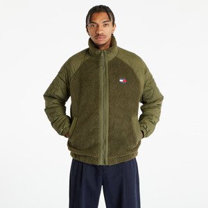 Bunda Tommy Jeans Mix Media Sherpa Jacket Drab Olive Green M