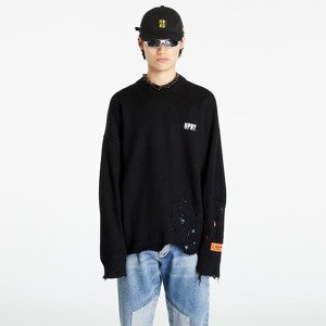 Sveter HERON PRESTON Shredded Knit Crewneck Black/ White L