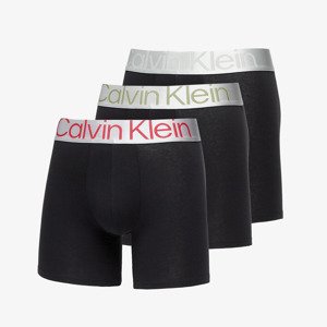 Calvin Klein Reconsidered Steel Cotton Boxer Brief 3-Pack Black/ Grey Heather XL