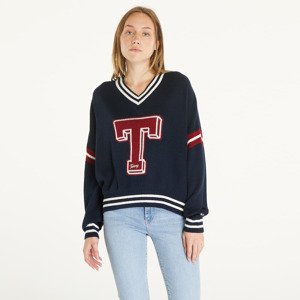 Sveter Tommy Jeans Letterman Sweater Blue S