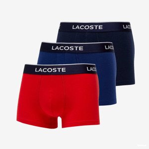 LACOSTE Underwear Trunk 3-Pack Black/ Navy Blue/ Red-Methylene L