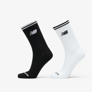 New Balance Running Stripe Midcalf Socks 2-Pack Black/ White L